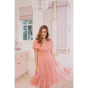 Gal Meets Glam Zelda Retro Polka Dot Pink Dress Size 2